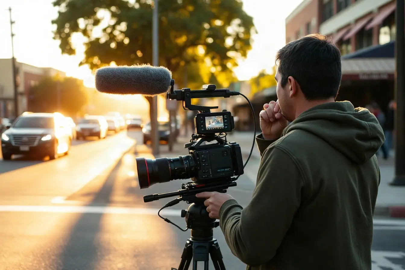 On-location shoot in a Oakland street